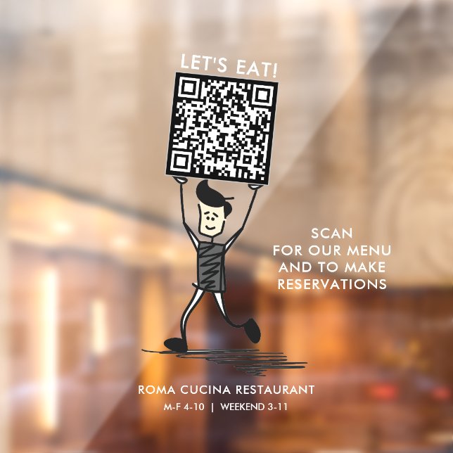 Autocollant Pour Fenêtre Mangeons Code QR (Feuille 2)