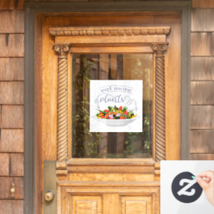 Autocollant Pour Fenêtre Mangez plus de plantes frais motivation salade let