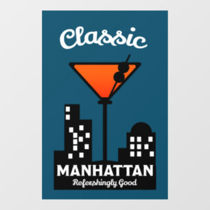 Autocollant Pour Fenêtre Manhattan Cocktail Wall Art