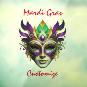 Autocollant Pour Fenêtre Mardi Gras Masque Thunder_Cove