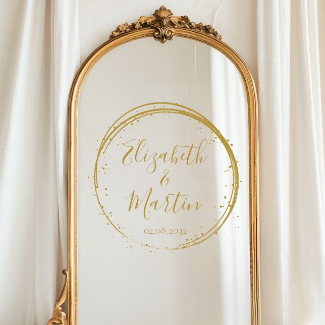 Autocollant Pour Fenêtre Mariage circulaire et moderne spécifique au client (Customer specific modern, circle, wedding, window cling with your names and date.)