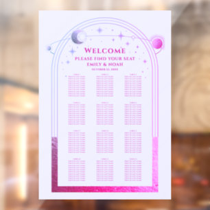 Autocollant Pour Fenêtre Mariage de la Lavande rose de la Lune soleil étoil