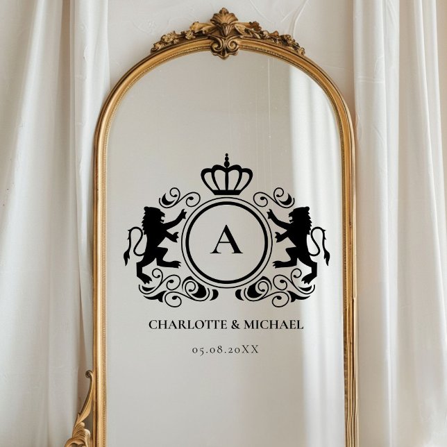 Autocollant Pour Fenêtre Mariage de monogramme de logo spécifique au client (Customer specific, logo, monogram wedding, window cling with your names and date.)