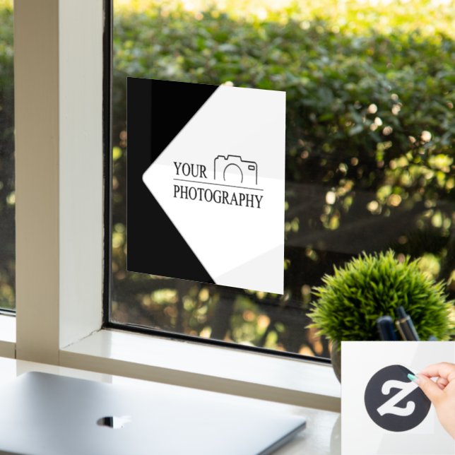 Autocollant Pour Fenêtre Mariage Élégant Ajoutez une Photographie Personnal (Bureau)