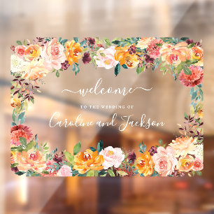 Autocollant Pour Fenêtre Mariage floral automne