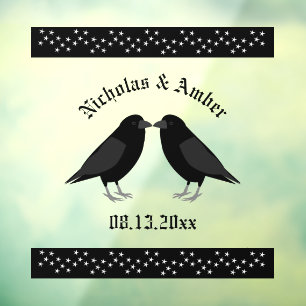 Autocollant Pour Fenêtre Mariage gothique Baiser Ravens Personnalisé