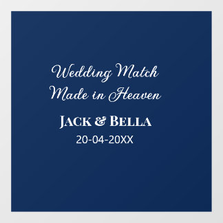 Autocollant Pour Fenêtre Mariage Match fait au ciel mariage faveurs bleu
