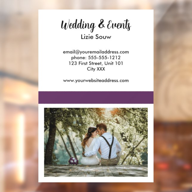 Autocollant Pour Fenêtre Mariage violet et blanc (Feuille 2)