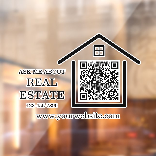 Autocollant Pour Fenêtre Marketing immobilier moderne Code QR (Feuille 2)