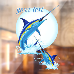Autocollant Pour Fenêtre Marlin Bleu Jaillissant de l'Océan