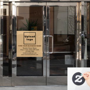 Autocollant Pour Fenêtre Marque d'affaires sur le Carré Brown léger Clouage