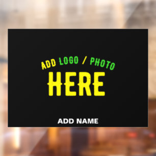 AUTOCOLLANT POUR FENÊTRE MARQUE NOIRE PERSONNALISABLE MODERNE ÉLÉGANTE VÉRI