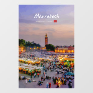 Autocollant Pour Fenêtre Marrakech, Maroc - Place Jemaa el Fnaa