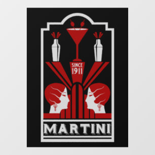 Autocollant Pour Fenêtre Martini vintage Art déco