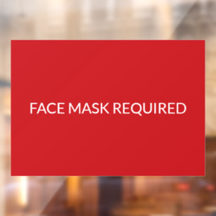 Autocollant Pour Fenêtre Masque visage Requis rouge et blanc élégant