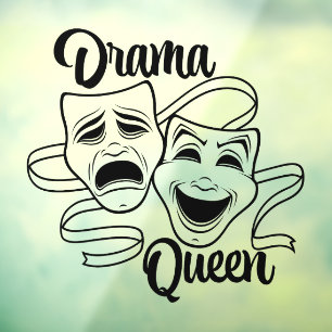 Autocollant Pour Fenêtre Masques de théâtre de comédie et de tragédie Reine