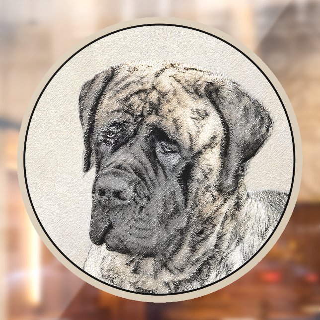 Autocollant Pour Fenêtre Mastiff anglais (Brindle) Peinture - Chien Art (Feuille 2)