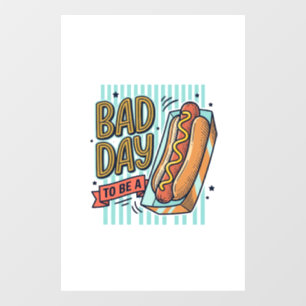 Autocollant Pour Fenêtre Mauvaise Journée Hot Dog Retro Vector Conception d