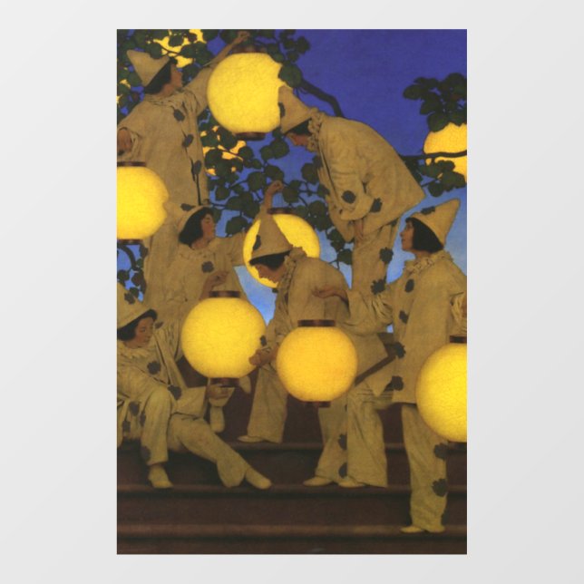 Autocollant Pour Fenêtre Maxfield Parrish Les Porteuses de Lanternes 1908 V (Feuille)