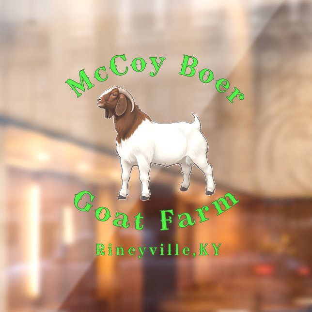 Autocollant Pour Fenêtre McCoy Boer Goat Farm (Feuille 2)