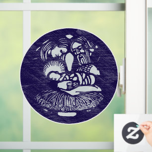 Autocollant Pour Fenêtre Médaillon de presse de crèches