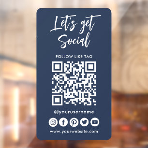 Autocollant Pour Fenêtre Médias Sociaux Modernes QR Code Se Connecter Avec