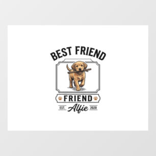 Autocollant Pour Fenêtre Meilleur ami Alfie Conception d'amant de chien vin