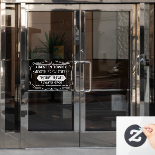 Autocollant Pour Fenêtre Meilleur Café en Ville Affaires sur mesure