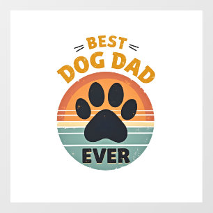 Autocollant Pour Fenêtre Meilleur Papa Chien Ever Vintage Retro Patte Couch