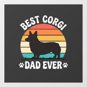 Autocollant Pour Fenêtre Meilleur papa Corgi Retro Chien