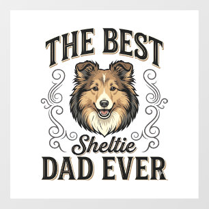 Autocollant Pour Fenêtre Meilleur papa de Sheltie vintage conception de ama