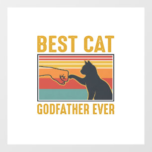 Autocollant Pour Fenêtre Meilleur Parrain de Chat Ever Vintage Chat Vector