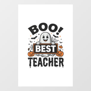 Autocollant Pour Fenêtre Meilleur Professeur Boo Design Halloween Vintage_