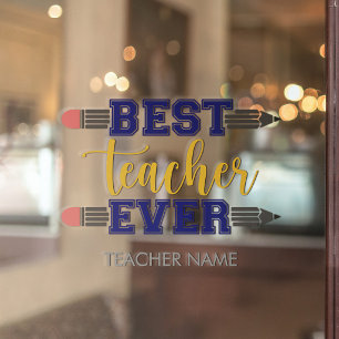 Autocollant Pour Fenêtre Meilleur Professeur Personnalisé - Cadeau Personna