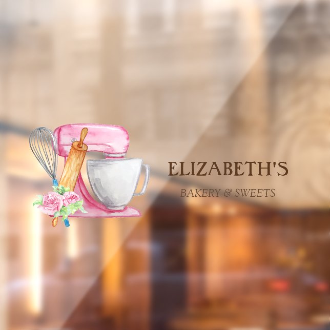 Autocollant Pour Fenêtre Mélangeur De Gâteaux, Whisk, Fleurs De Boulangerie (Feuille 2)