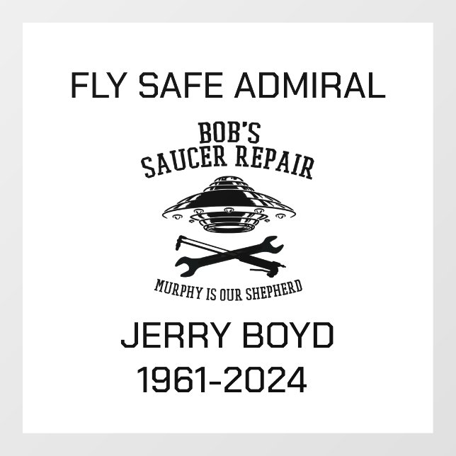 Autocollant Pour Fenêtre Mémorial de Jerry Boyd (Feuille)