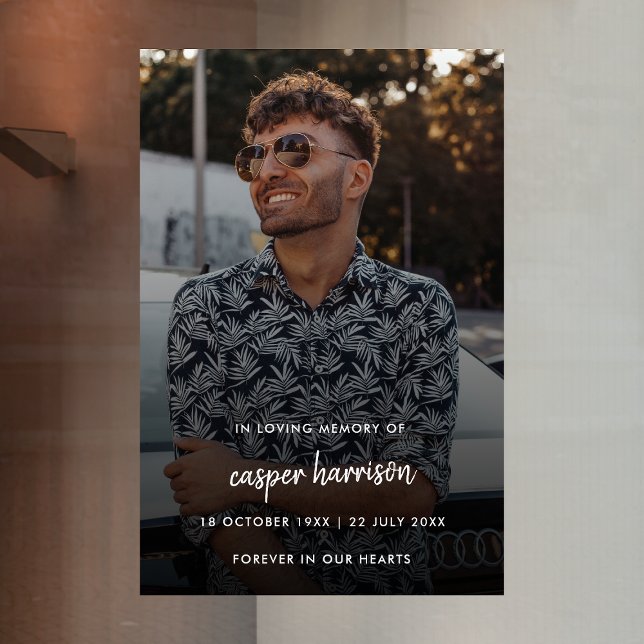 Autocollant Pour Fenêtre Memorial funéraire moderne | Célébration de la vie (Créateur téléchargé)