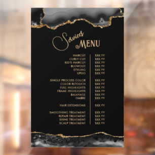 Autocollant Pour Fenêtre Menu Black Gold Agate Services
