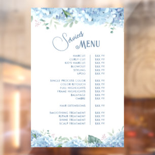 Autocollant Pour Fenêtre Menu Blue Hydrangea Services
