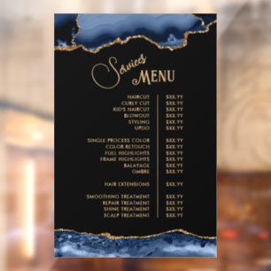 Autocollant Pour Fenêtre Menu des services Blue Agate
