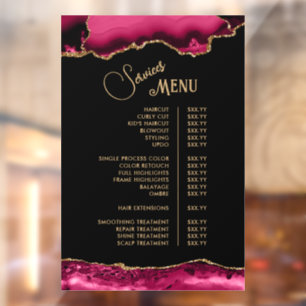 Autocollant Pour Fenêtre Menu des services d'agate rouge magenta