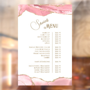 Autocollant Pour Fenêtre Menu des services d'agrafage rose