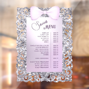 Autocollant Pour Fenêtre Menu des services de cadre scintillant vintage ave
