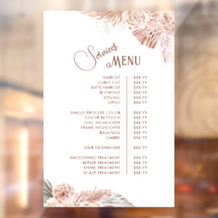 Autocollant Pour Fenêtre Menu des services de fleurs Boho