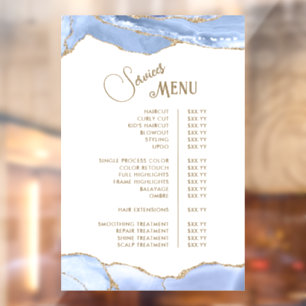 Autocollant Pour Fenêtre Menu des services de l'Agate Bleu Barbeau