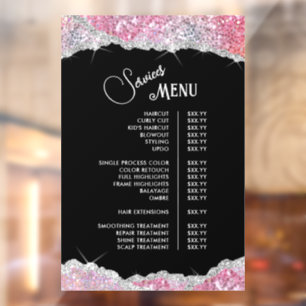 Autocollant Pour Fenêtre Menu des services de paillettes de faux rose