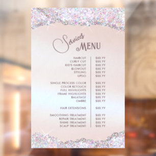 Autocollant Pour Fenêtre Menu des services de paillettes roses iridescentes
