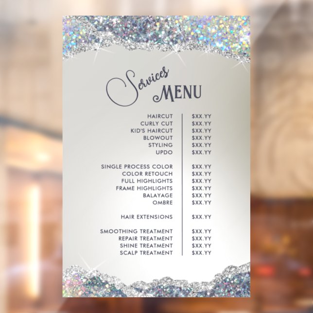 Autocollant Pour Fenêtre Menu des services de papier d'aluminium à paillett (Feuille 2)
