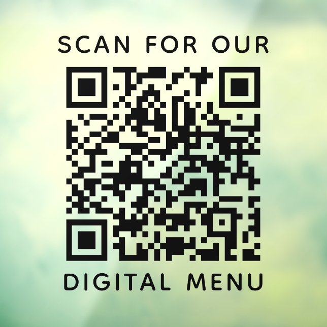 Autocollant Pour Fenêtre Menu numérique QR Code professionnel (Feuille 3)