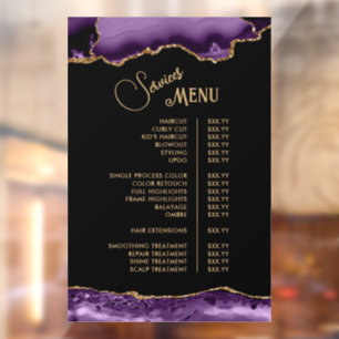 Autocollant Pour Fenêtre Menu Service Agate Gold Purple
